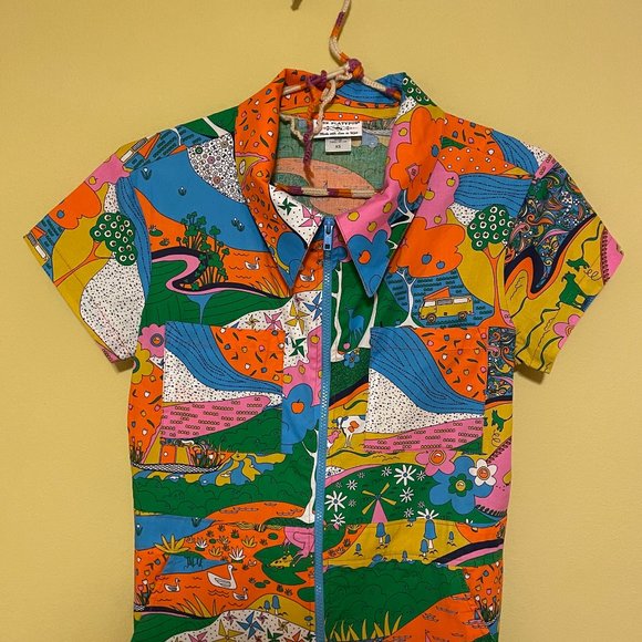 Blue Platypus Landscape Jumpsuit in Rainbow Farm - Picture 3 of 13